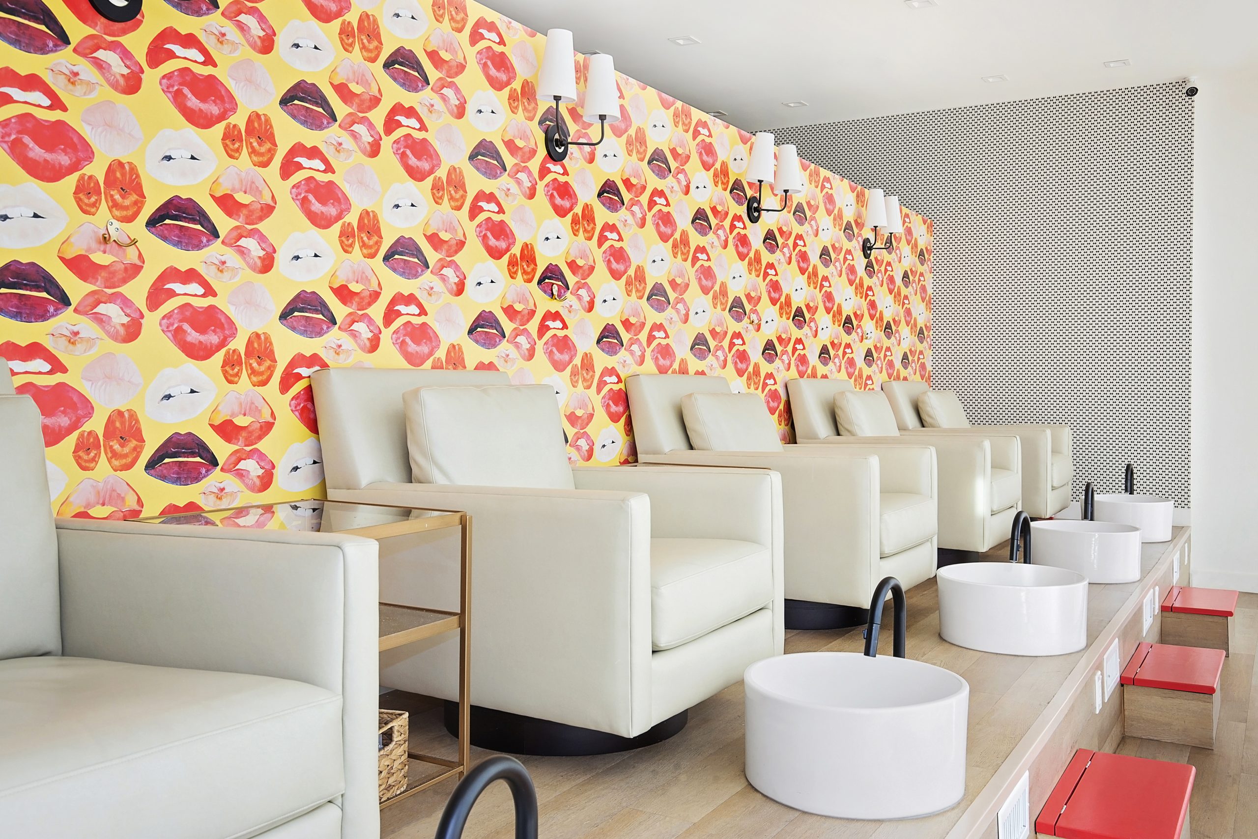 Patterned Nail Salon MA Allen Interiors